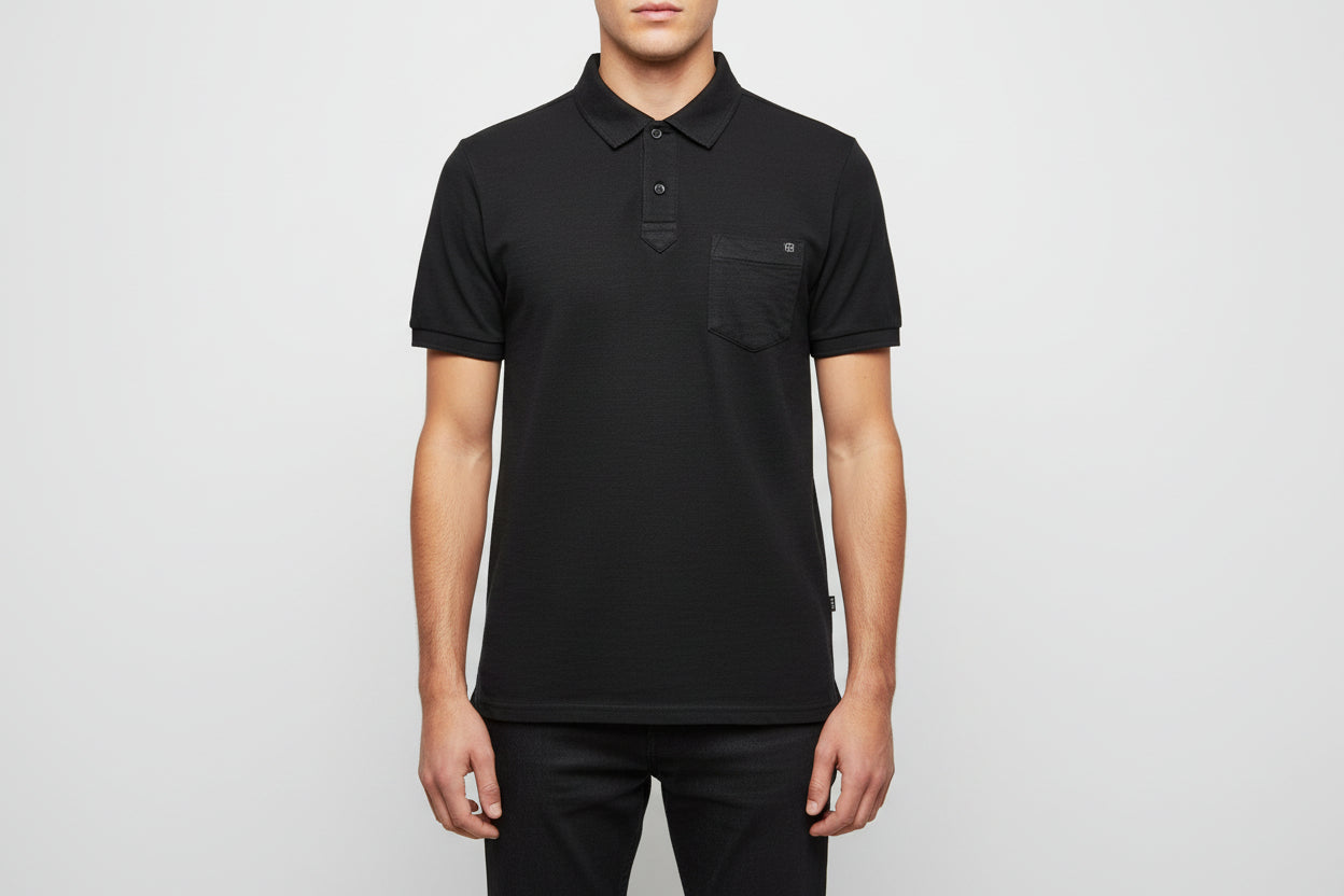 Grey Pique Polo Shirt