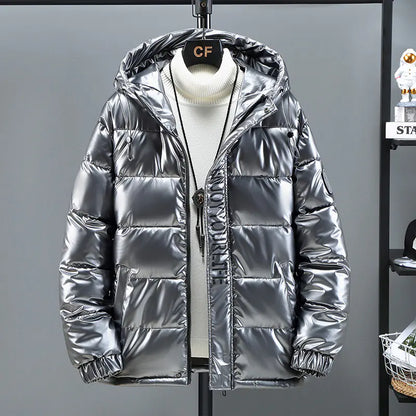 Chaqueta de Algodón Grueso Reflectante para Hombre