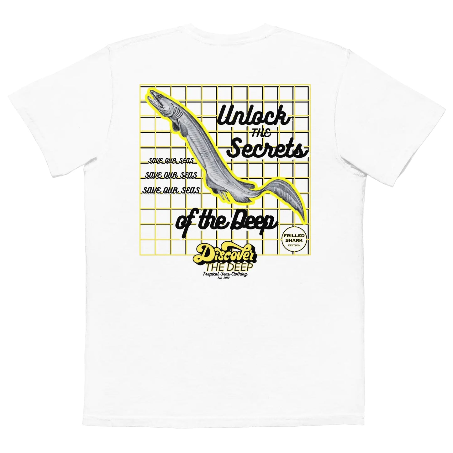 Camiseta del Bolsillo Serie Descubrimiento Profundo: Tiburón Frillado