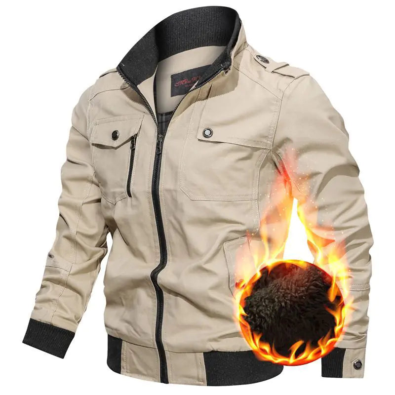 Chaqueta de invierno impermeable para hombre con forro de peluche (Una pieza)