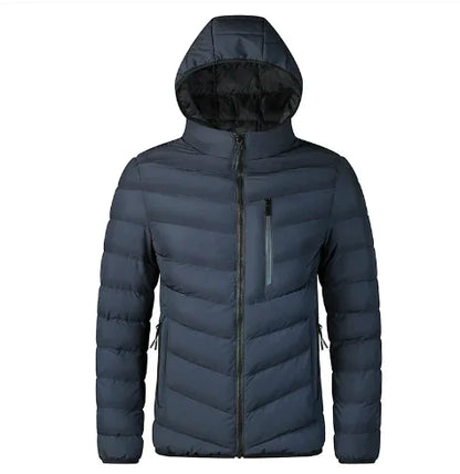 Chaqueta Acolchada Cálida Casual para Hombre con Capucha (Una Pieza)