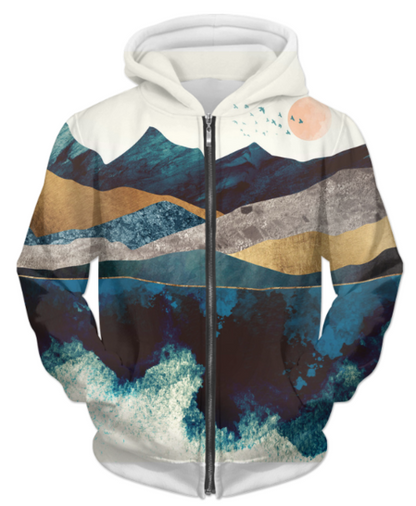 Blue Mountain Reflection – UNISEX ZIP HOODIE