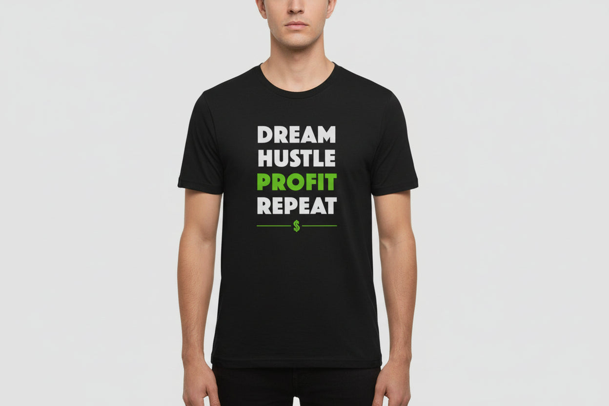 DREAM HUSTLE PROFIT Printed T-shirt