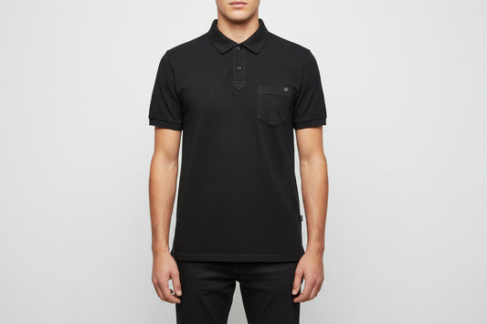 Grey Pique Polo Shirt