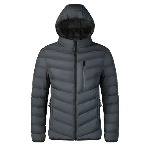 Chaqueta Acolchada Cálida Casual para Hombre con Capucha (Una Pieza)