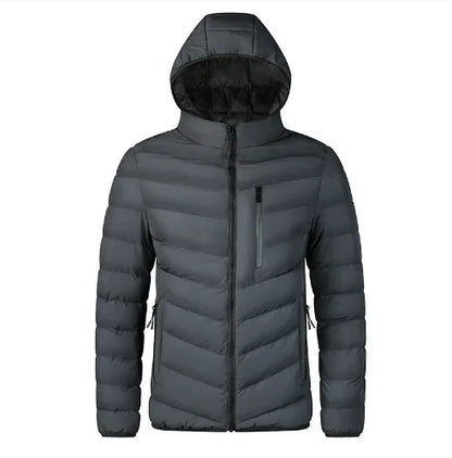 Chaqueta Acolchada Cálida Casual para Hombre con Capucha (Una Pieza)