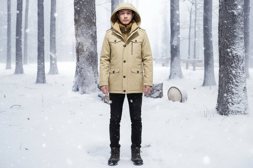 Mens Hooded Military Style Coat