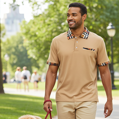 Checkered Detail Polo