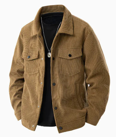 Men's Corduroy Cargo Lapel Jacket for Spring & Autumn