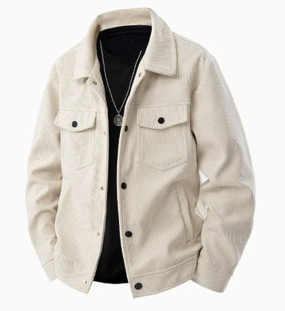 Men's Corduroy Cargo Lapel Jacket for Spring & Autumn